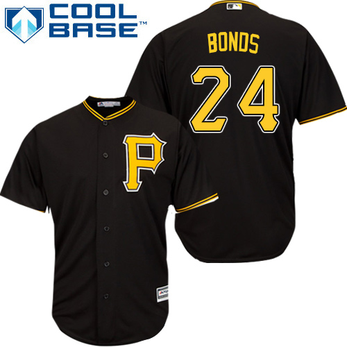Pirates #24 Barry Bonds Black Cool Base Stitched Youth MLB Jersey